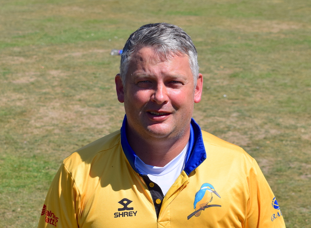 Jon James - hit a quick 44 for Sandford in the defeat by Devon Medics & Cranbrook<br>credit: Conrad Sutcliffe - no re-use without copyright owner's consent