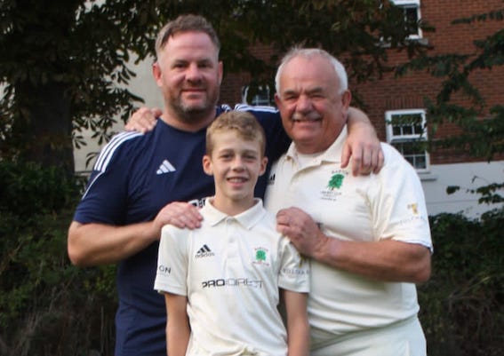 Generation Game! Adam Parker (left), Jim Parker (right) and grandson Riley Calland (centre)