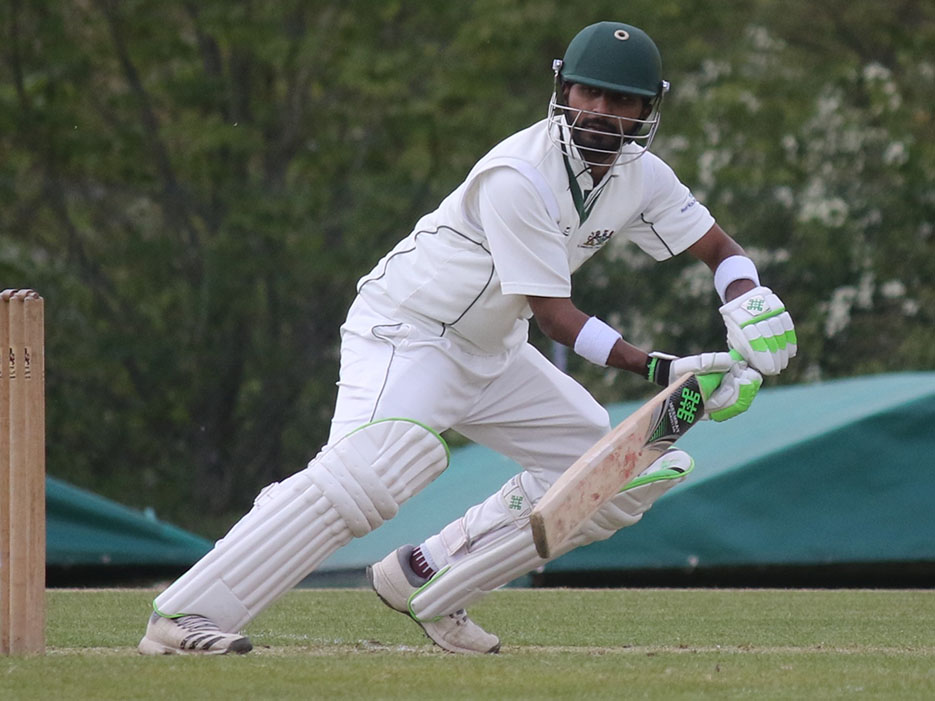 Faizan Riaz â€“ winning knock for Plymouth against Paignton<br>credit: Gerry Hunt