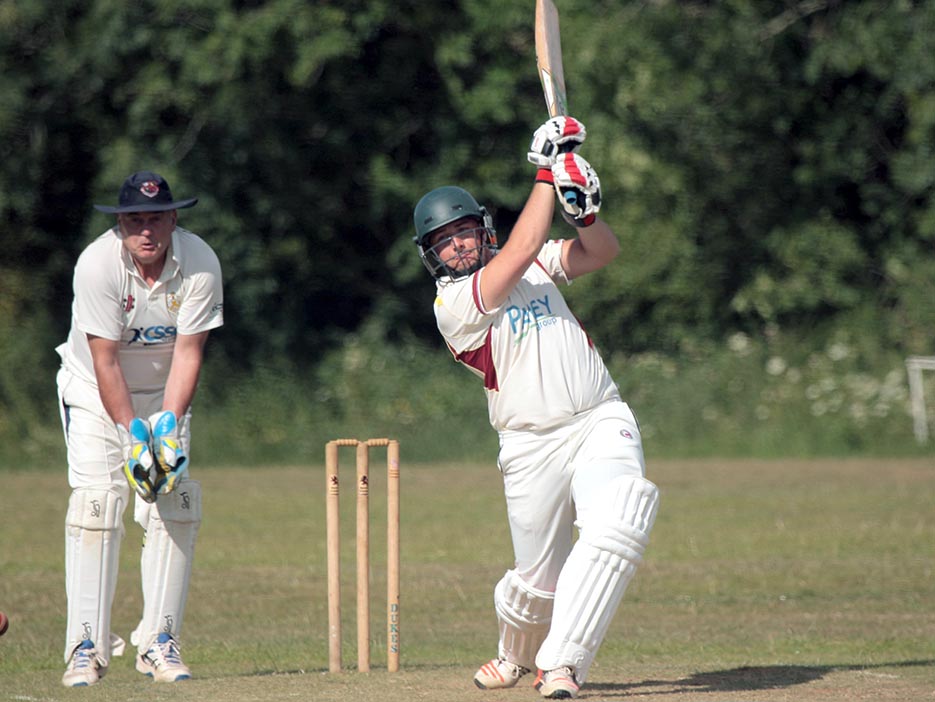 Will Gornall hitting out for Ipplepen II in their win over Plymouth CS&R<br>credit: Al Stewart