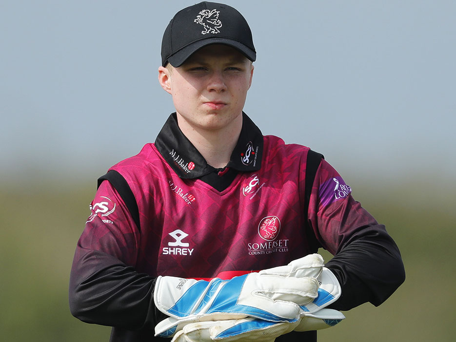Jamie Baird - the Somerset Academy keeper-batter registered by Devon for the rest of the season