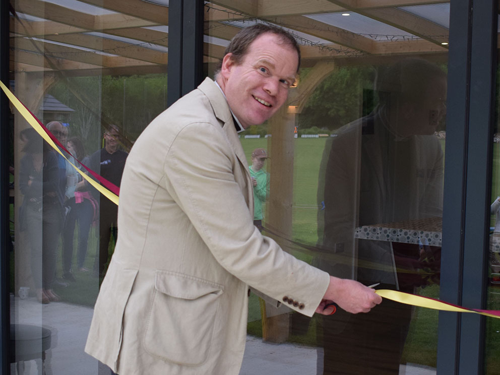 Rev Andrew Down, whose team ministry includes Ipplepen, officially opening the newly refurbished pavilion<br>credit: All photos Conrad Sutcliffe