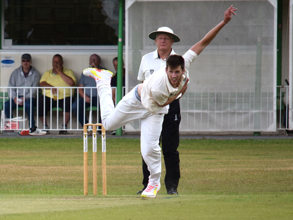 Seb Ansley – five wickets for Bovey Tracey in the win at Paignton<br>credit: Conrad Sutcliffe