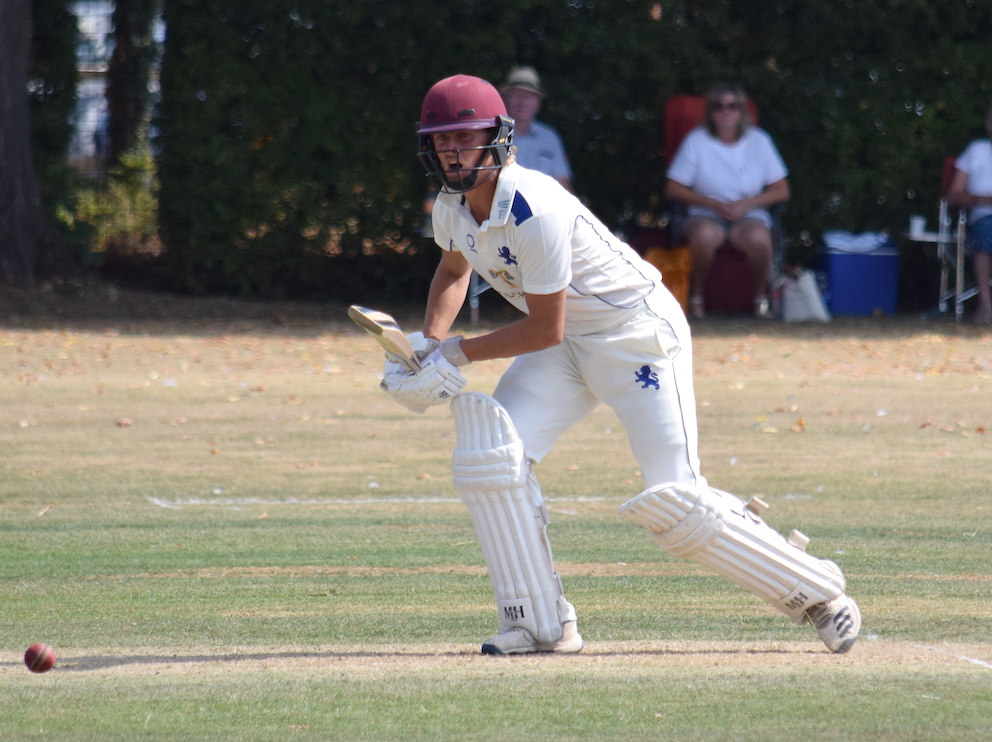 Devon's Elliot Hamilton – on his toes and looking for runs against Shropshire