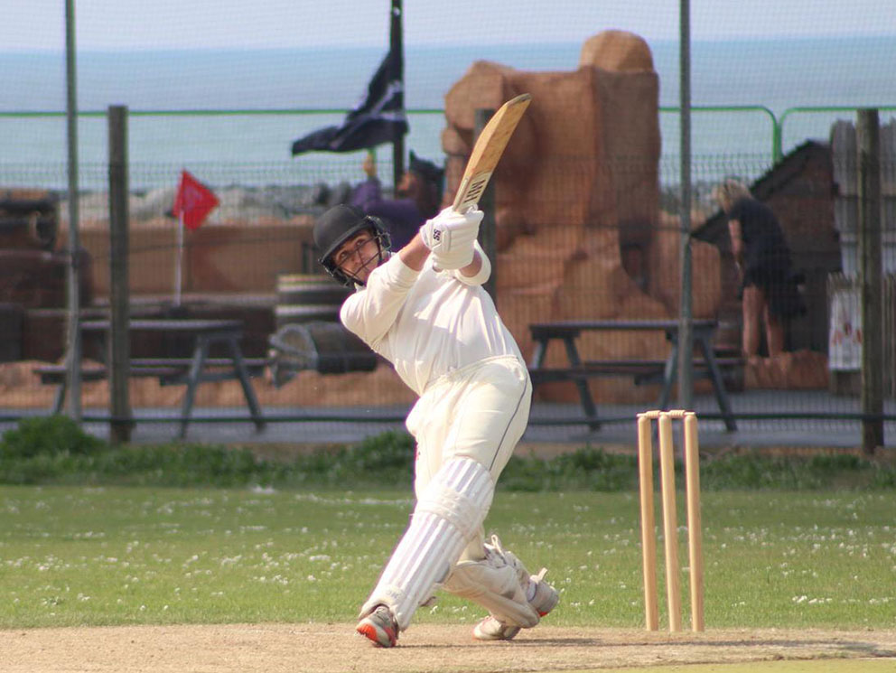 Tom Brend lashes out on the way to 273 not out against Filleigh<br>credit: Ian Hayter