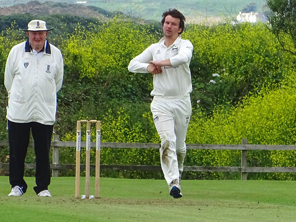 George McEndoo â€“ three wickets for North Devon in the NDL win over Newton Tracey<br>credit: Fiona Tyson