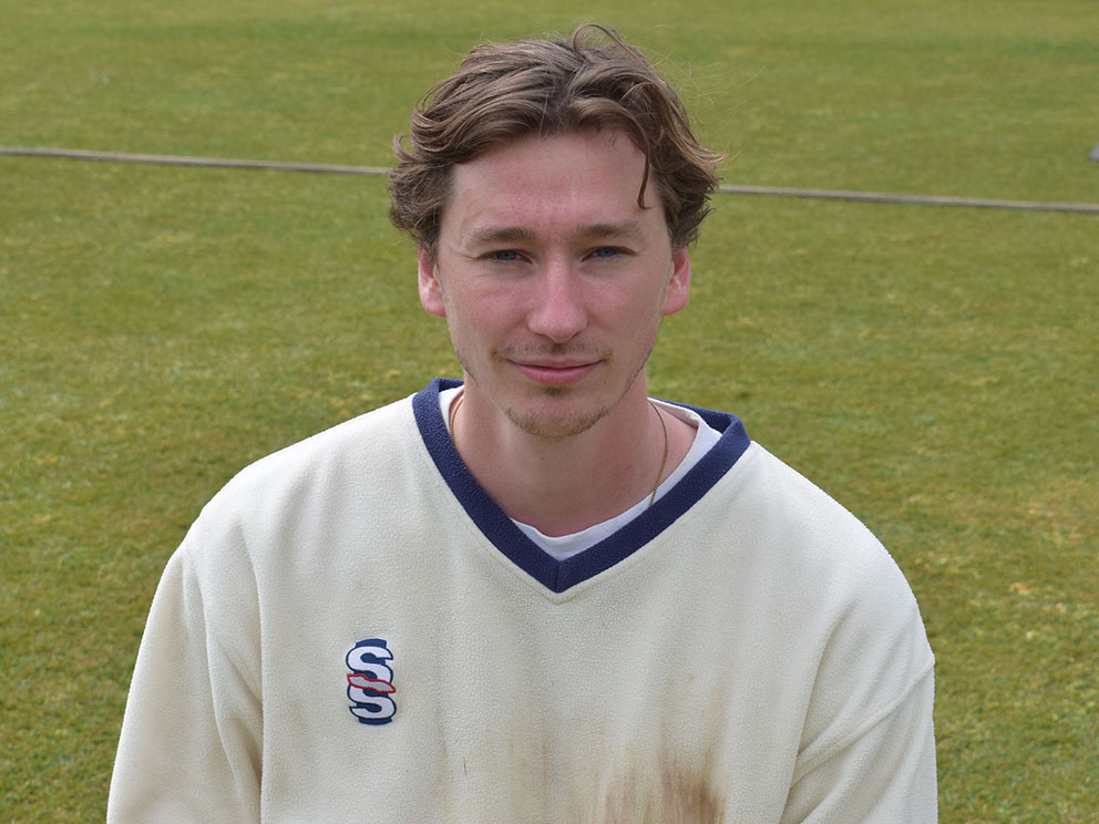 Torquay's Harry Baxendale – three wickets and a half-century in the loss to Plympton<br>credit: Conrad Sutcliffe