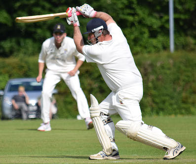 Tavistock batsman Dave Manning plays it straight on the way to making 37 in his side's 93-run defeat at Bovey Tracey 