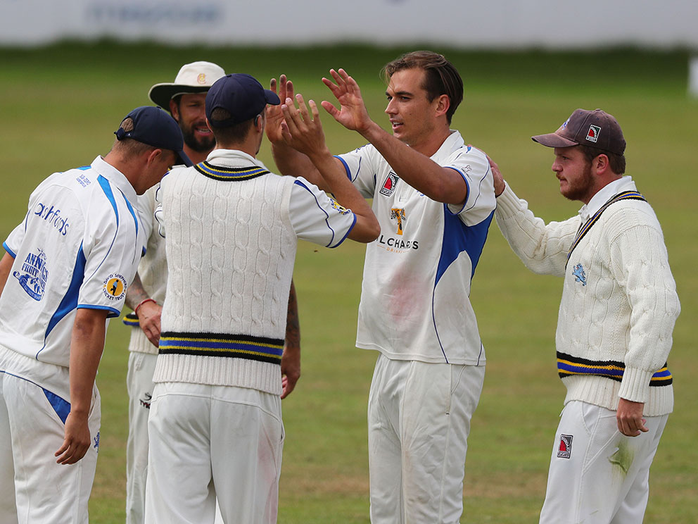 Devon celebrate a wicket during last season's game against Cornwall at Exeter<br>credit: www.ppauk.com 