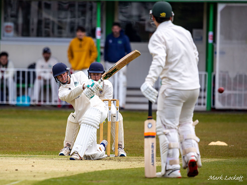 Billy Reed on his way to an unbeaten century for Kilmington at Bovey Tracey