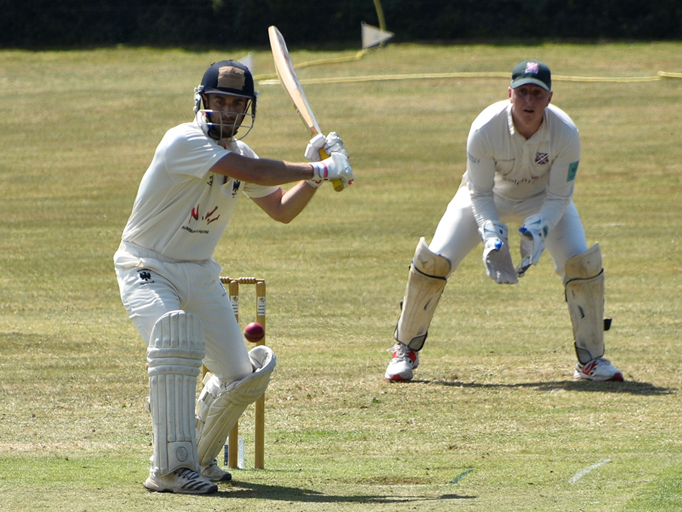 Gary Chappell hitting out for Bradninch against Cullompton in the Covid Cup<br>credit: Contributed 