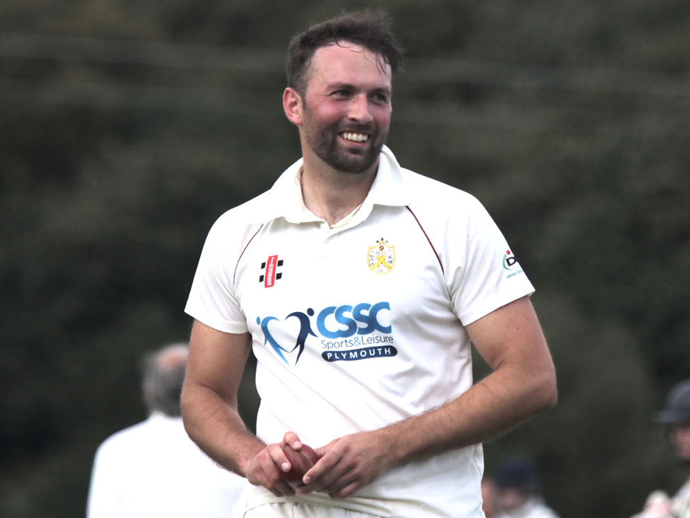 James Whalley of Plymouth CS&R returns to his bowling mark during the game against Ivybridge 2nd XI<br>credit: Al Stewart