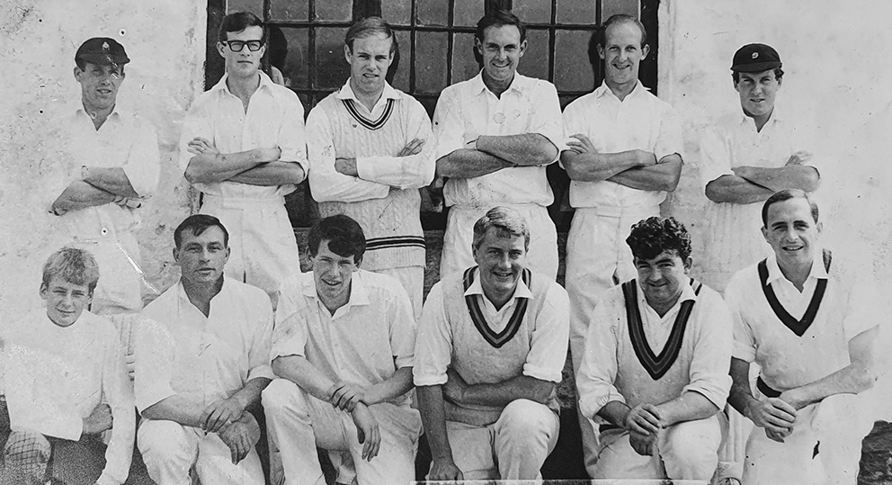 North Devon in the mid-1960s. Bob Staddon is on the far left in the back row. Back (left to rght): Bob Staddon, Chris Fear, Mike Jaquiss, Max Lloyd, Nick Whitley Jeremy Kerr; front: Chris Staddon, Rodney Beer, Barry Braunton, Michael Barnes, Bill Shepherd and Len Dawson