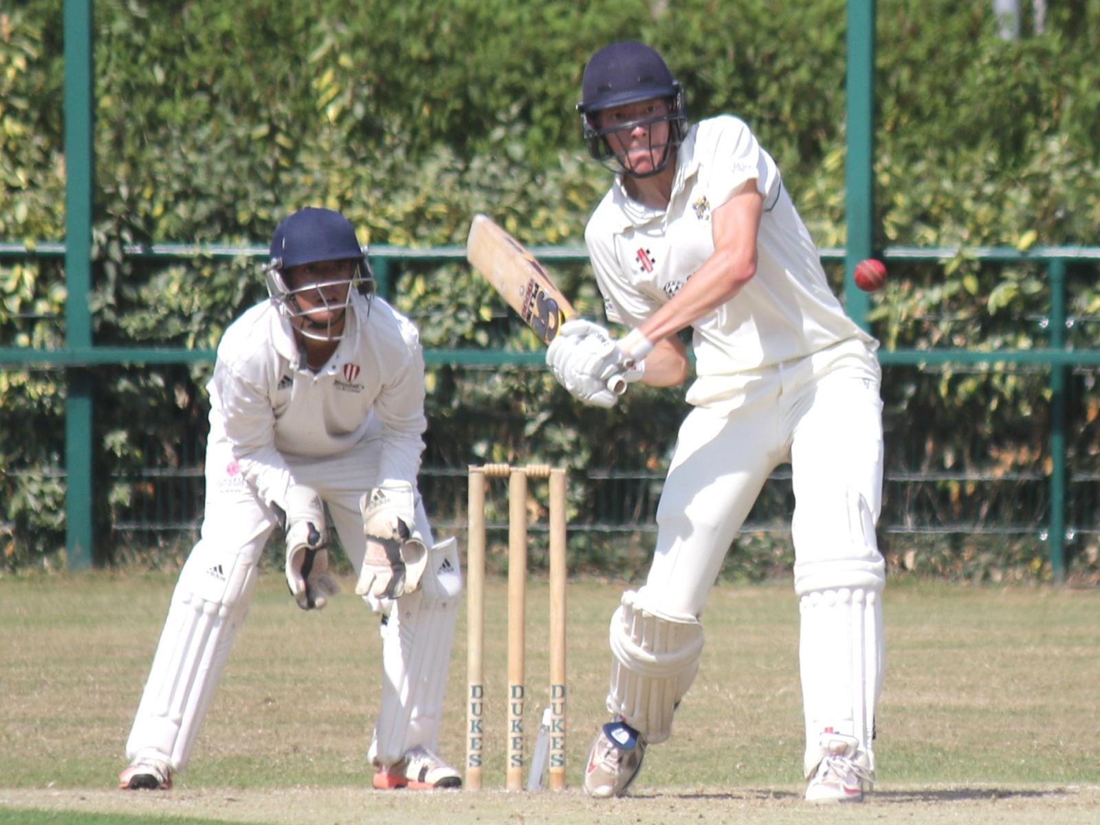 Ashley Causey batting for Bovey Tracey against Exeter | Photo: Gerry Hunt