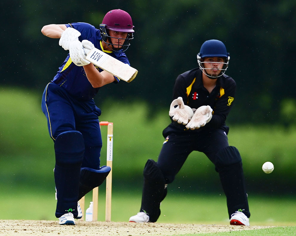 Elliot Hamilton on his way to a top score of 67 for Devon in the defeat by Cornwall at Sandford<br>credit: @ppauk