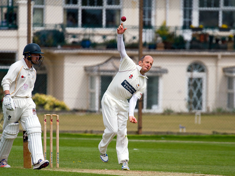 Charlie Dibble â€“ still wheeling away for Sidmouth nearly 40 years after making his league debut