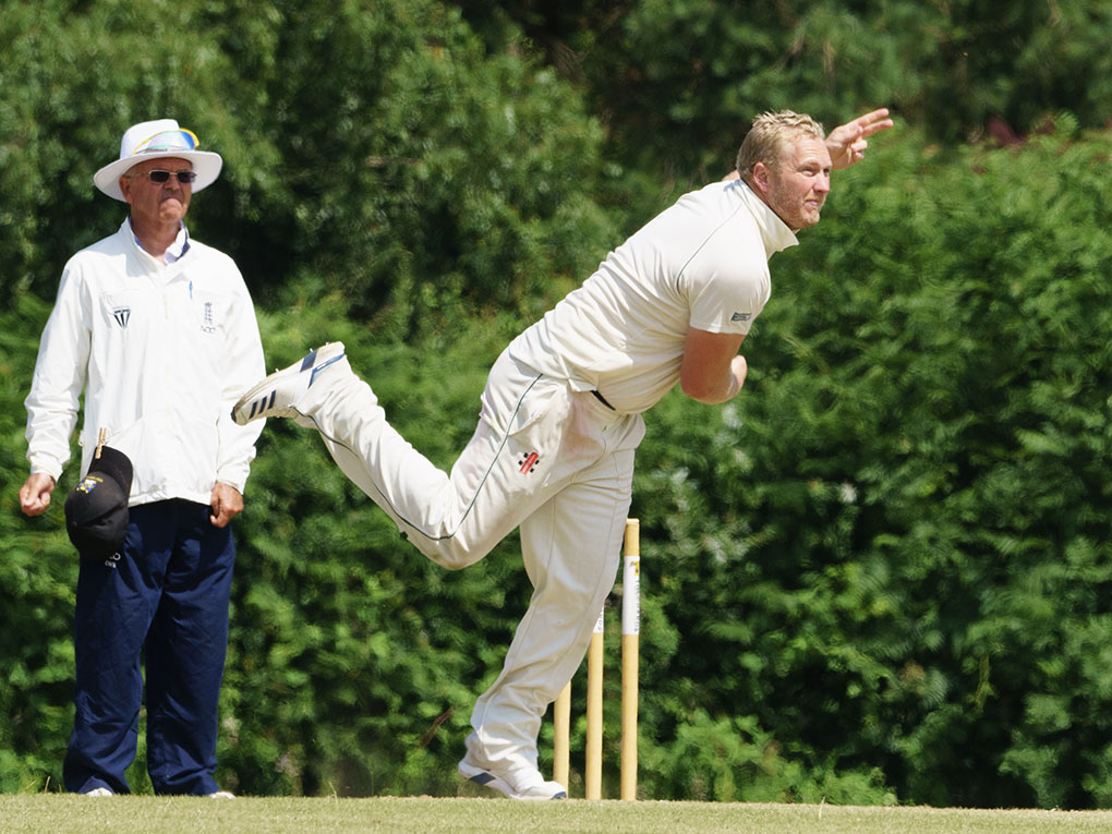Peter Bradley, one of the cohort of Premier players in Bovey Tracey 2nd XI against Ipplepen