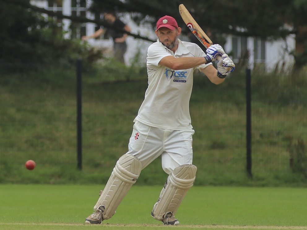 Rob Gaylard on the way to 66 for PCS&R against Bovey Tracey