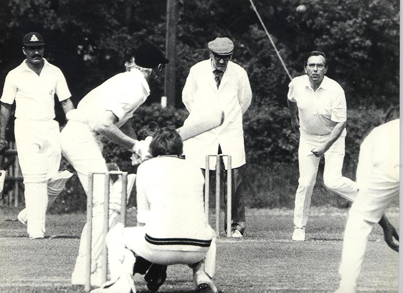 Paddy Considine bowling for Bovey against Barton in 1986