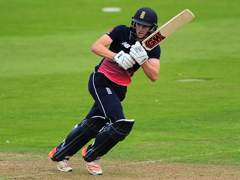 Tom Lammonby batting for England Under-19s