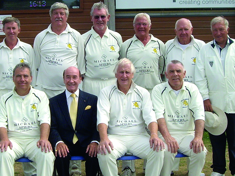 Stuart Munday (second from right in the front row) with team-mates from the Devon Over-60s 2nd XI