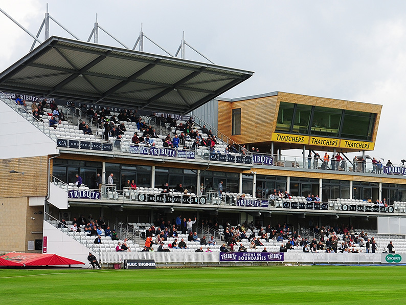 The Somerset Pavilion Lower stand where Devon members will have their own reserved seating for the first day of the game against Hampshire on May 11<br>credit: www.ppauk.com