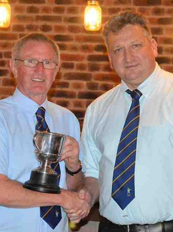 Ipplepen's clubman of the year Dave Jarvis (left) with Matt Quartley