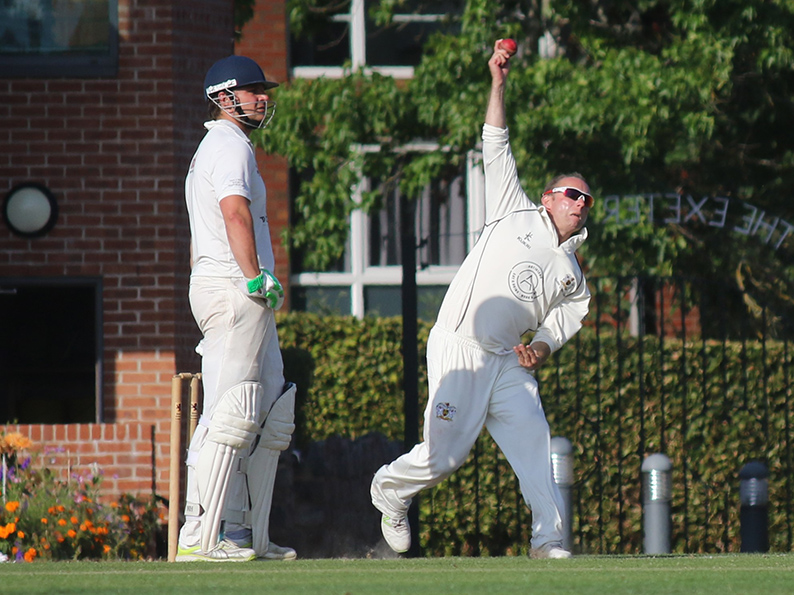Rob Holman - five wickets for Exeter against Exmouth<br>credit: Photo: Gerry Hunt