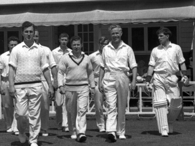 Brian Sambrook (far right) coming out with the Paignton team at Torquay in 1962
