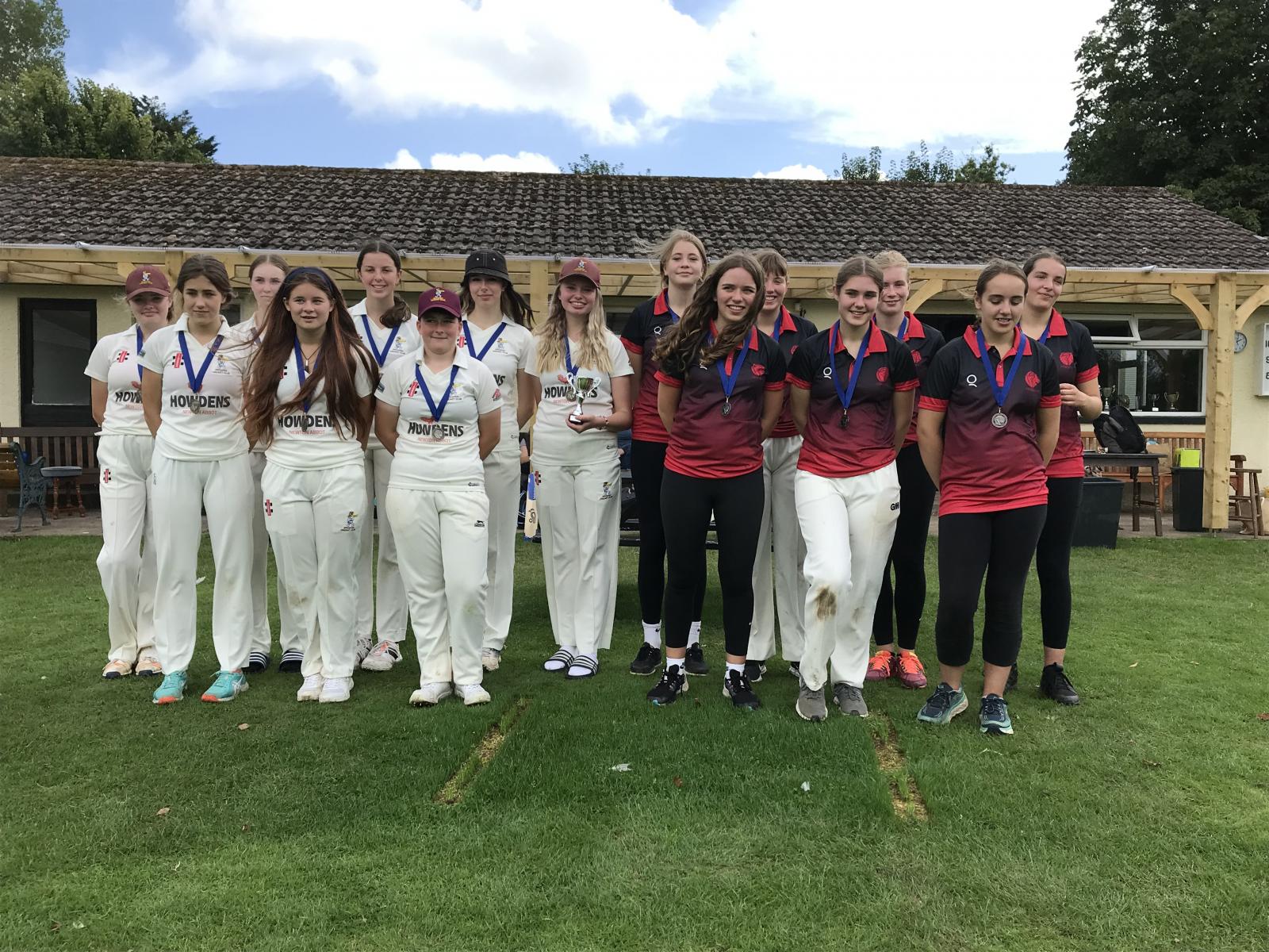 Ipplepen celebrate their victory over Sidbury in Under 18s Final 