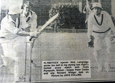 Flashback! Peter Cooke keeping wicket for Plymouth against Plymstock in 19982