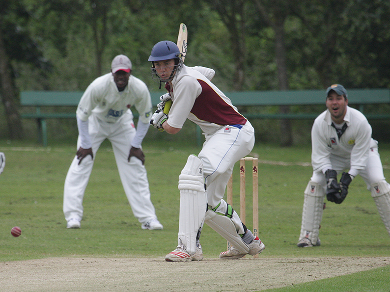 Flashback! It's June 2008 and Omari Banks is standing at slip for Budleigh Salterton in the derby clash with Exmouth. James Burke is batting and Sandy Allen keeping wicket