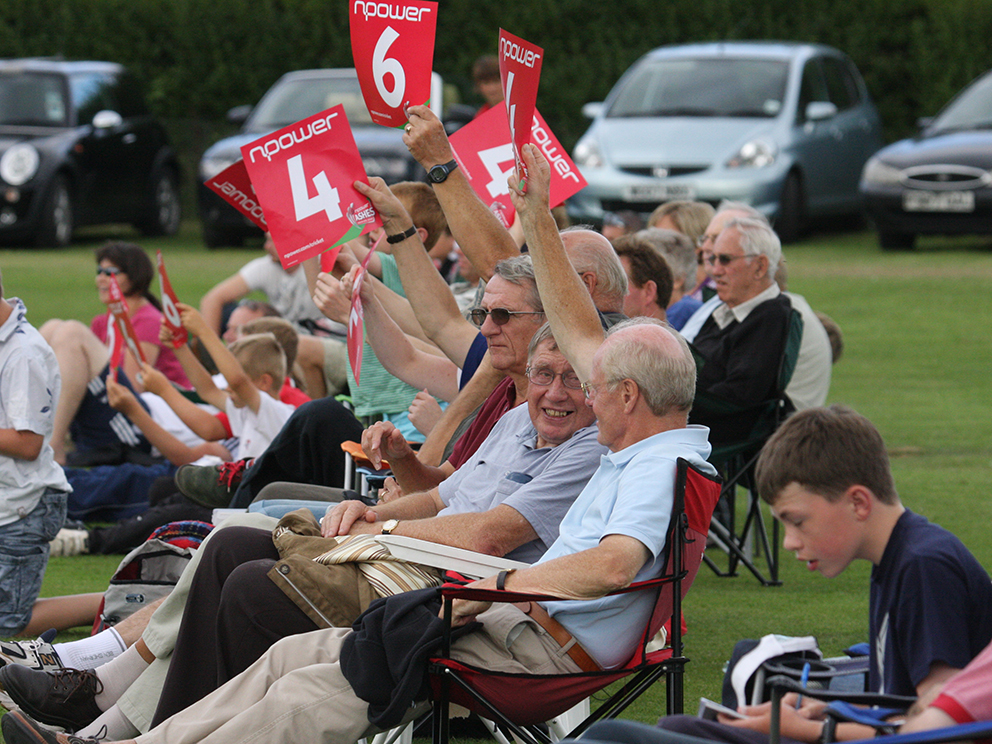 Spectators getting into the T20 spirit when Worcestershire played Devon at Exmouth in 2009