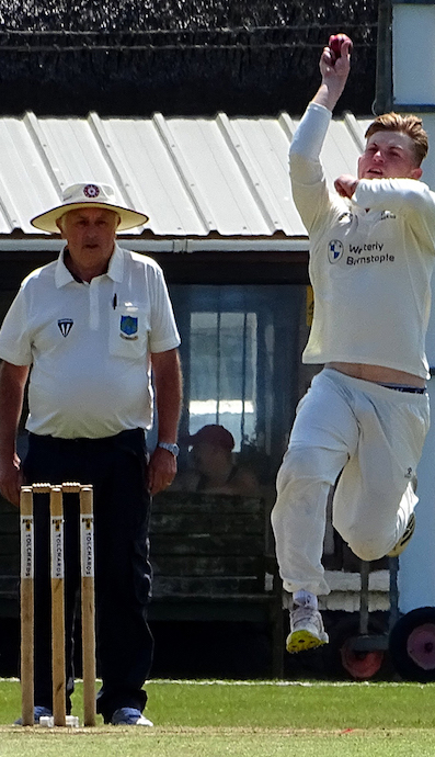 North Devon paceman Jack Moore reaches the point of no return against Cullompton