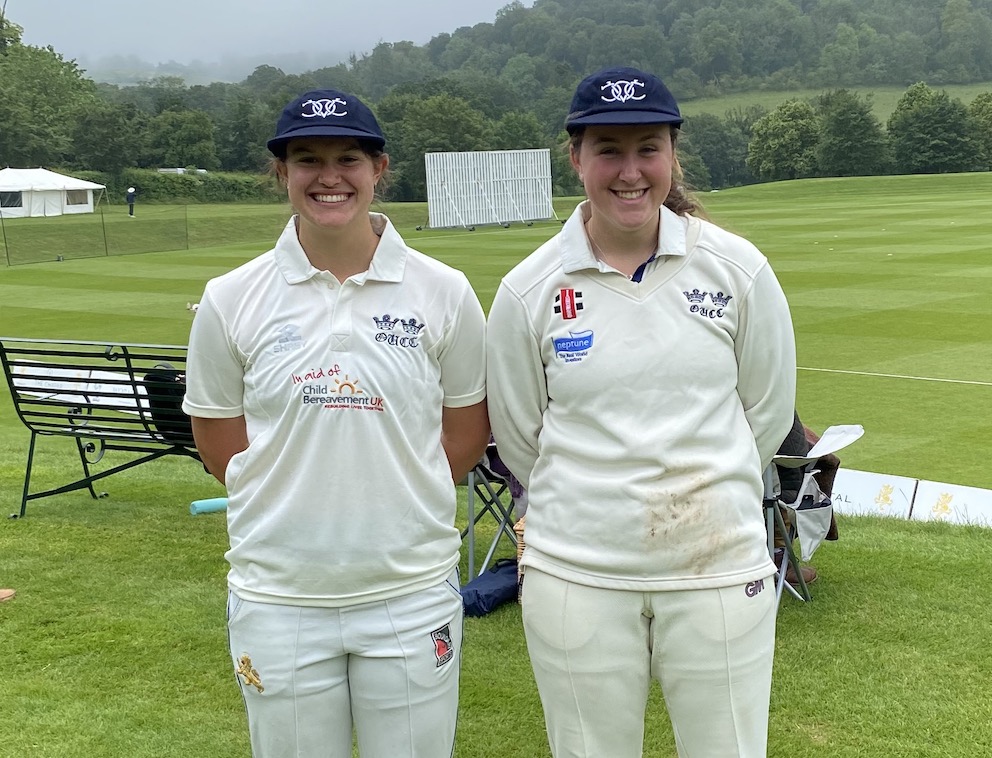 The two Devon girls who represented Oxford University in the Varsity Match at Wormsley: Sophie Florides and Maddy Ross