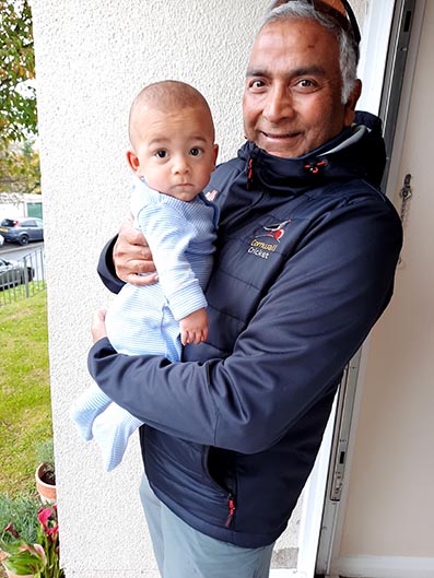 Mustafa with grandson Freddie 