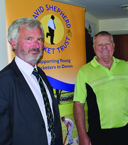 Guy Curry (left) with Mike Procter (right), who was guest speaker at a DSCT lunch in 2018