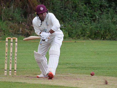 Brixham's Abdul Muzammil on the way to 80 not out at Teignmouth