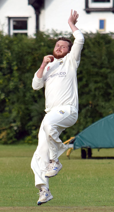 Bovey's Toby Codd bowling against Hatherleigh