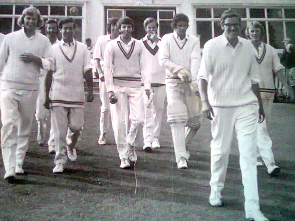 Adrian Pate leading Plymstock out at Plymouth during the 1973 season when he skippered his side to the Devon League title<br>credit: Contribued