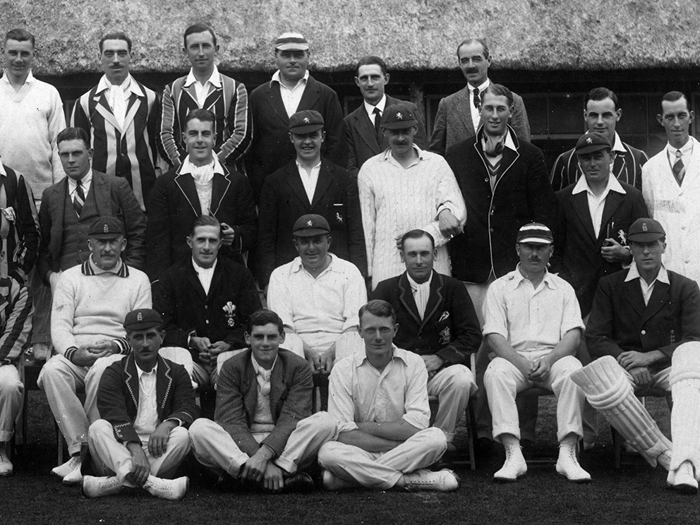 Sidmouth attracted some of the star names of the time to play in exhibition games during the 1920s. This photo from 1926 was taken before a game against W T Cookâ€™s XI. Jack Carroll is third from the left in the front row. Either side of him are England batsman Jack Hobbs (sixth from the left) and William Cook, who played for Surrey. Frank Woolley, the Kent and England batsman, is on the end of the front row, next to Sidmouthâ€™s Ted Fulcher<br>credit: Sidmouth CC Museum