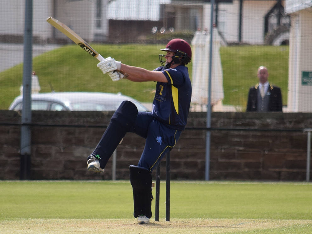 PULLING POWER! Elliot Hamilton hits out on his way to an unbeaten 154 against University of Exeter