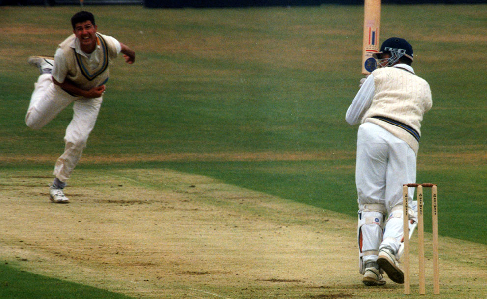 GO FETCH: Steve Willis clips Mark Robinson away for a boundary on his way to 40 in Devonâ€™s 1994 NatWest Trophy defeat by Yorkshire at Exmouth. Yorkshire scraped home by four wickets with four balls to spare