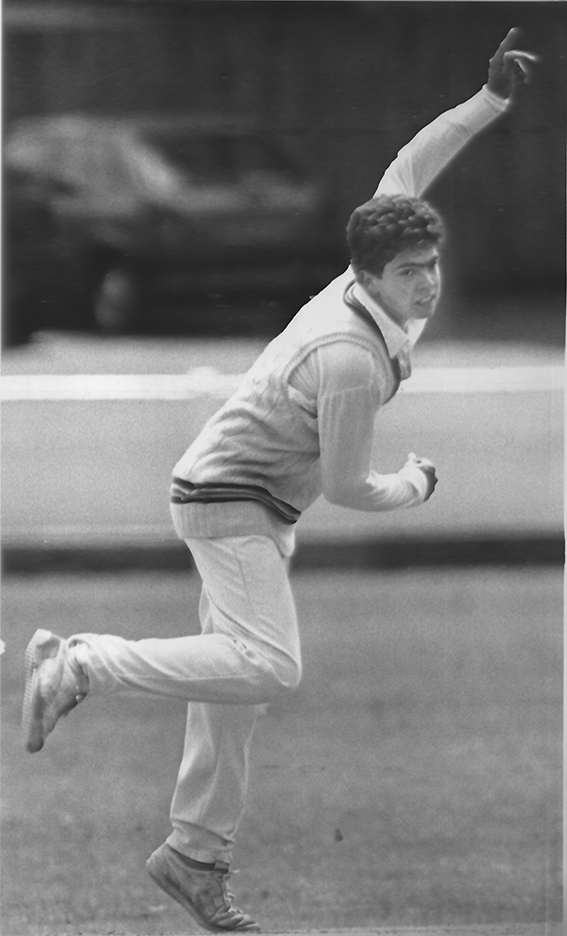 Exeter's Orlando LeFleming bowling in 1992