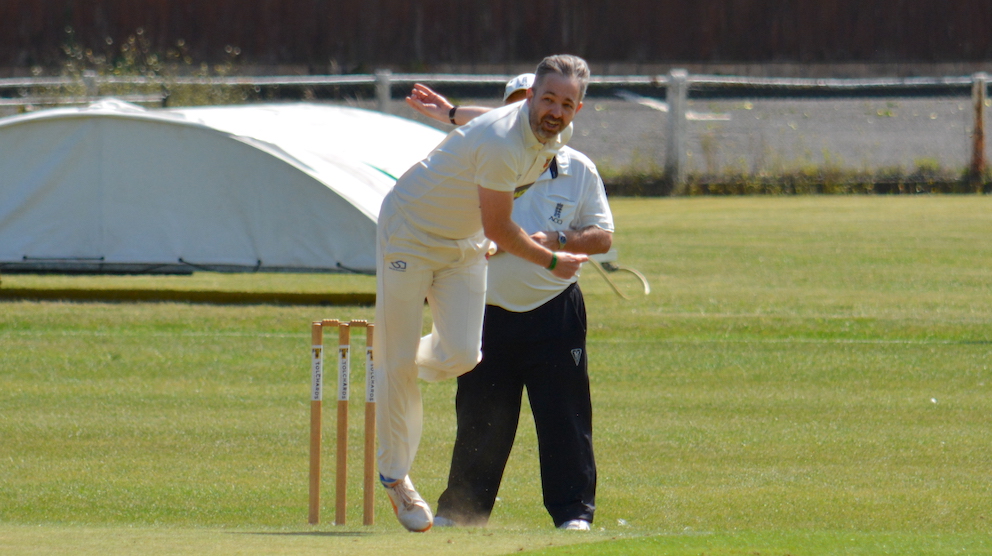Tavistock's Marc Lewis, who took two wickets against Abbotskerswell<br>credit: Conrad Sutcliffe – no re-use without copyright owner's consent