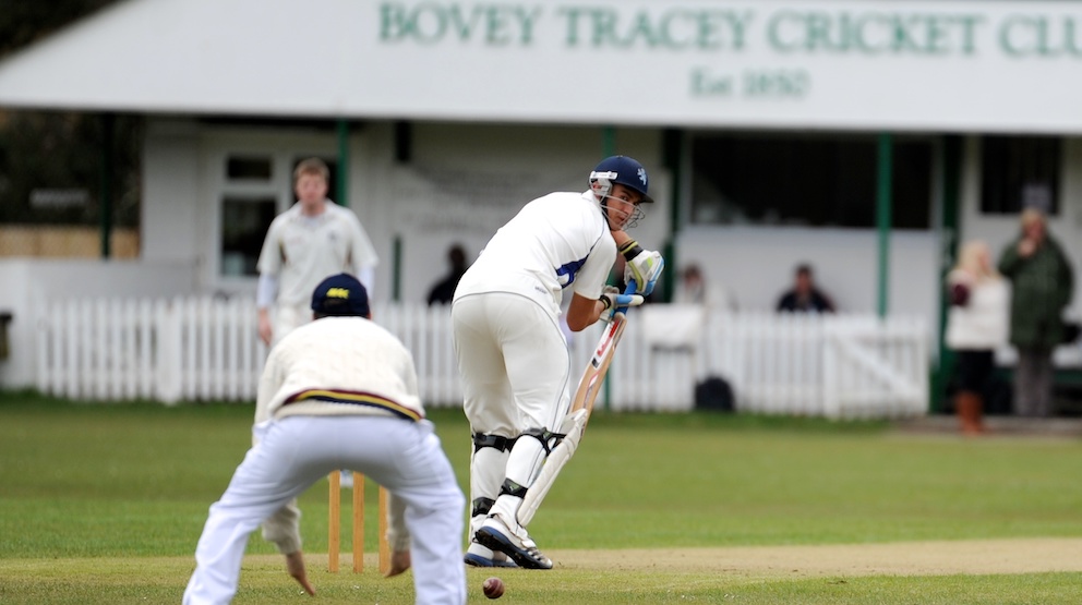 Devon opener James Burke steers the Oxfordshire bowling through the slips on the county's last one-day cup game at Bovey Tracey back in 2013<br>credit: All photos Devon CCC/Conradcopy Archive