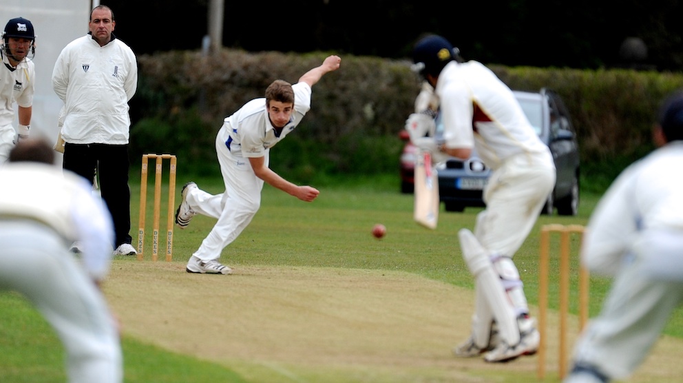 Oxfordshire on the receiving end of a a quick ball from Devon paceman Josh Bess from the 2013 encounter