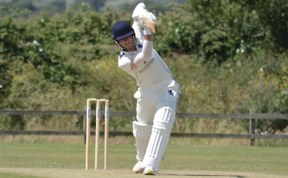 Devon batter Ben Privett – the first play in a low-scoring final to pass 50<br>credit: Conrad Sutcliffe - no re-use without copyright owner's consent