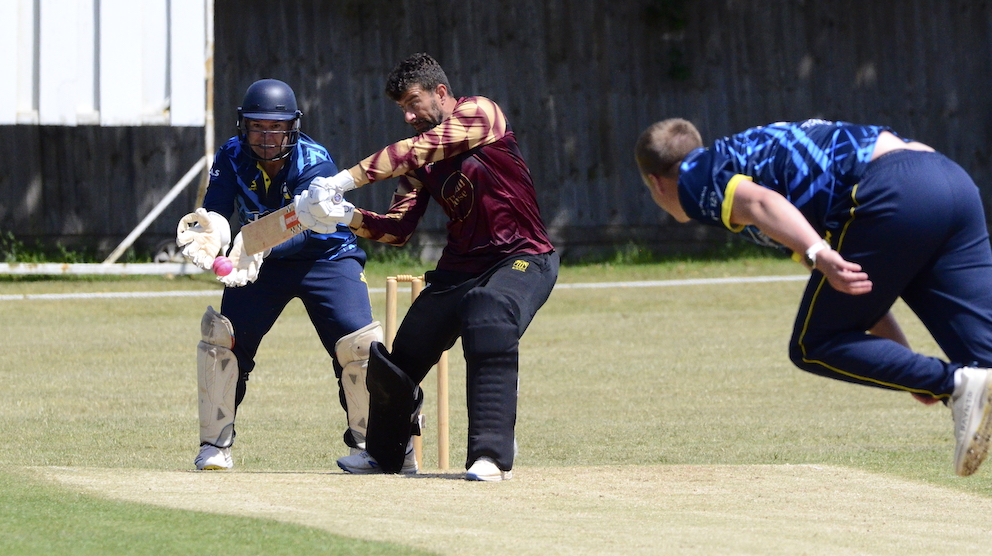 Stoke Gabriel's Mike Smith lashes out at the Plymstock bowling