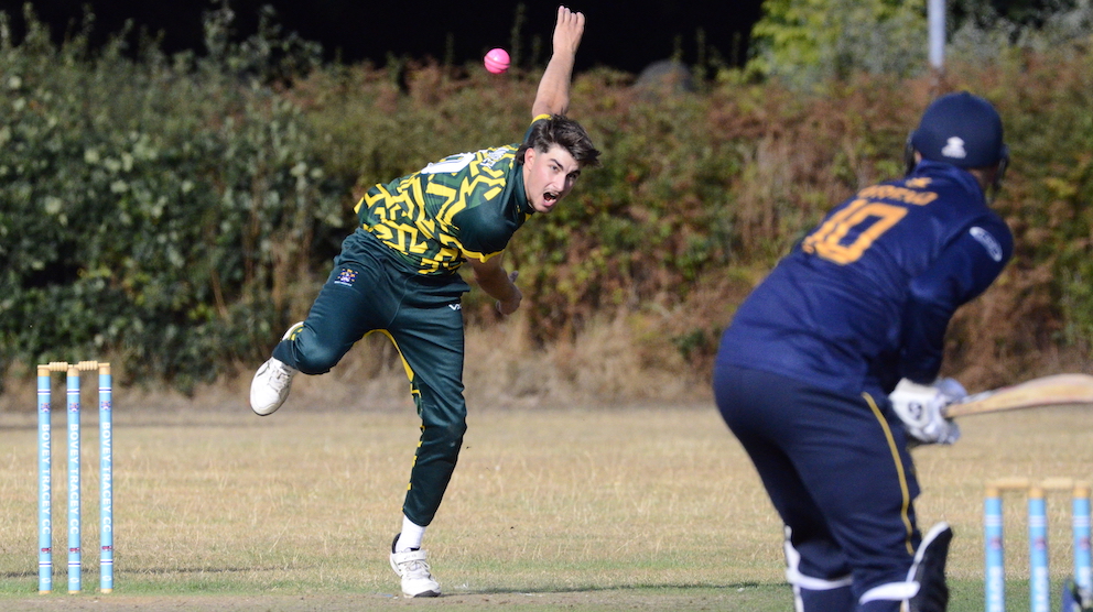 Bovey's Jack Ansley during his lively spell